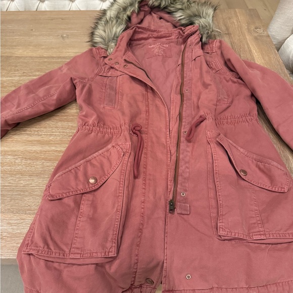 American Eagle Women's Pink Hooded Jacket - gently used - Picture 2 of 9